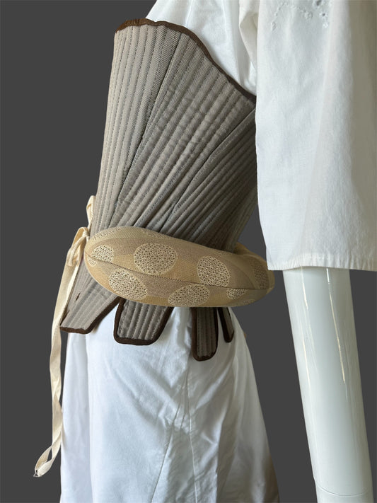 18th Century Bum Roll Padding under Gown, 16th and 17th Century Underpinnings for Womens Historical Clothing, Jacquard Brocade