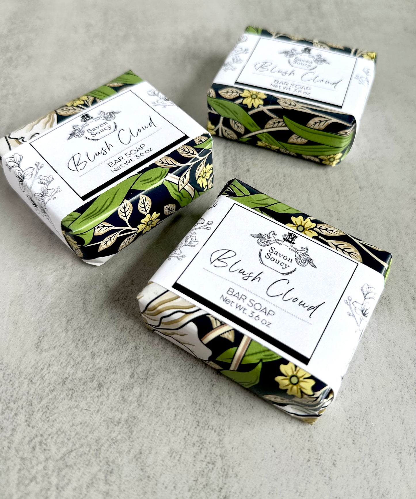 Blush Cloud Handmade Fragrance Soap 3.6 Oz with She Butter; Clean Creamy Shower Bar with Soft Floral Notes of Orchid, Peony, Amber & Musk