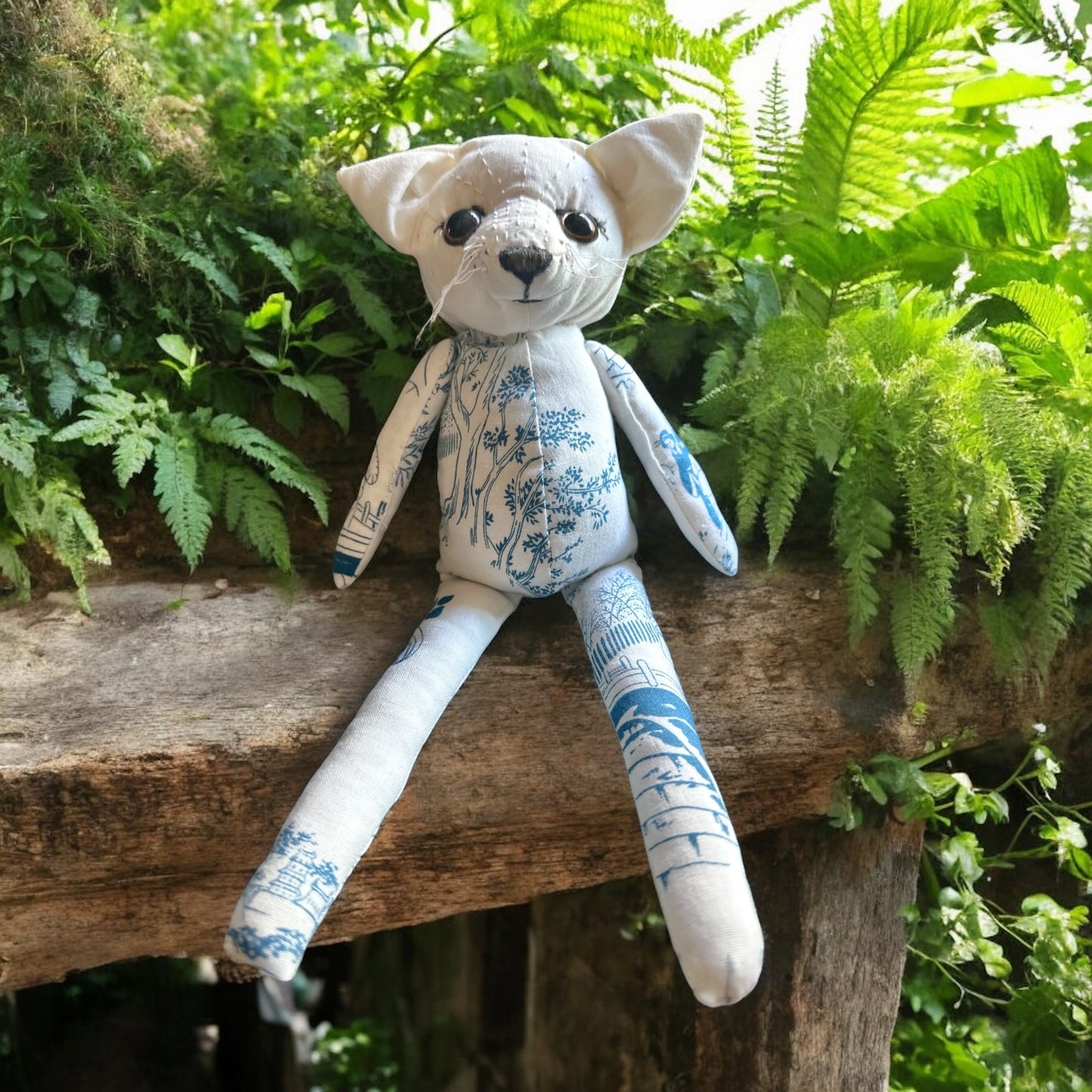 Château Greyhound Farm Dog - Rag Doll Handcrafted Decoration; Cottage Barn Style Textile Decor