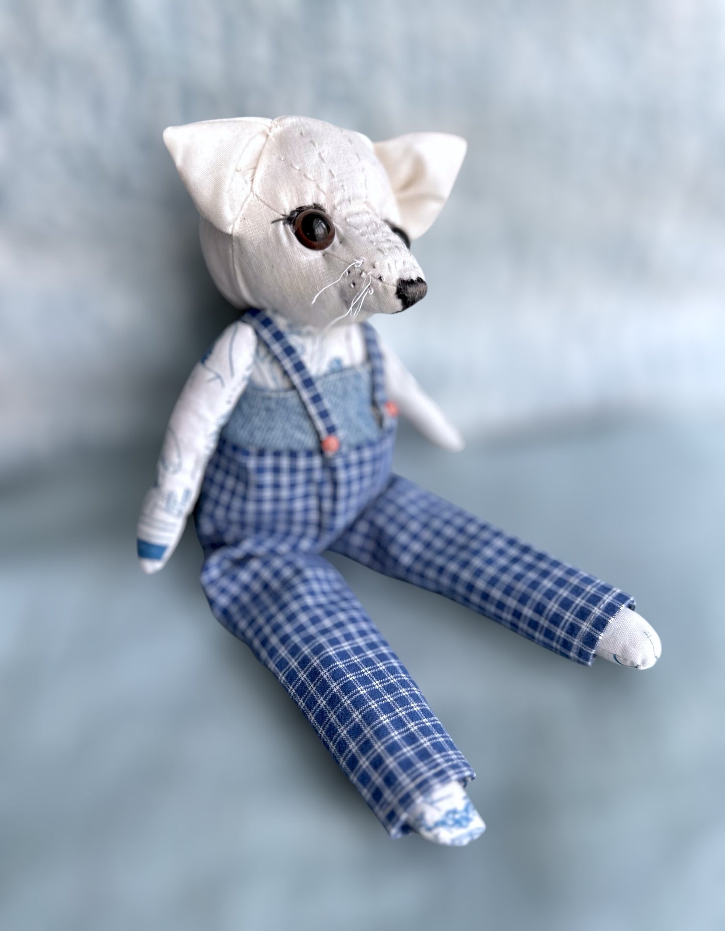 Château Greyhound Farm Dog - Rag Doll Handcrafted Decoration; Cottage Barn Style Textile Decor