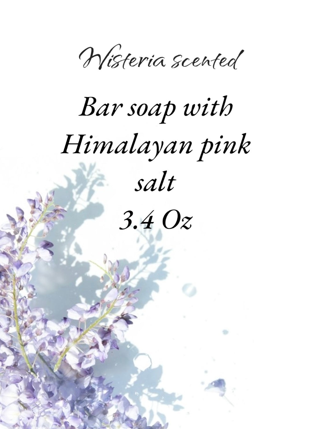 Wisteria Artisanal Scented Shower Bar with Himalayan Pink Salt, Cold Process Round Soap for Daily Bathtime Cleansing, Cute French Style