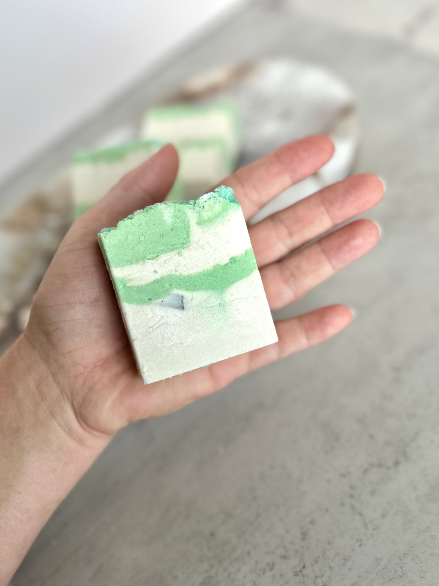 Mojito Scented Sea Salt Shower Bar with Coconut Oil and Shea Butter 3.6 OZ; Fresh Mint & Lime Unisex Energizing Body Soap for Your Skincare