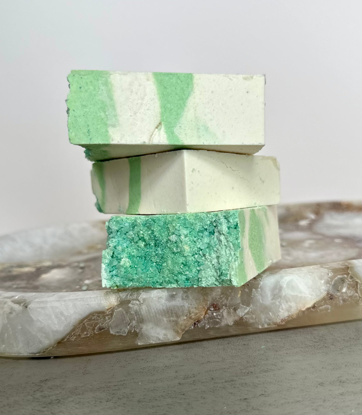 Mojito Scented Sea Salt Shower Bar with Coconut Oil and Shea Butter 3.6 OZ; Fresh Mint & Lime Unisex Energizing Body Soap for Your Skincare