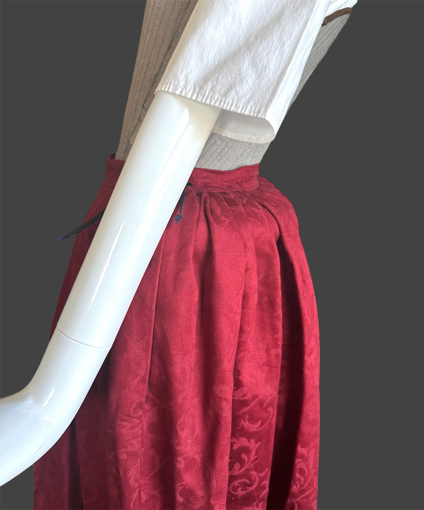 18th Century Bum Roll Padding under Gown, 16th and 17th Century Underpinnings for Womens Historical Clothing, Jacquard Brocade