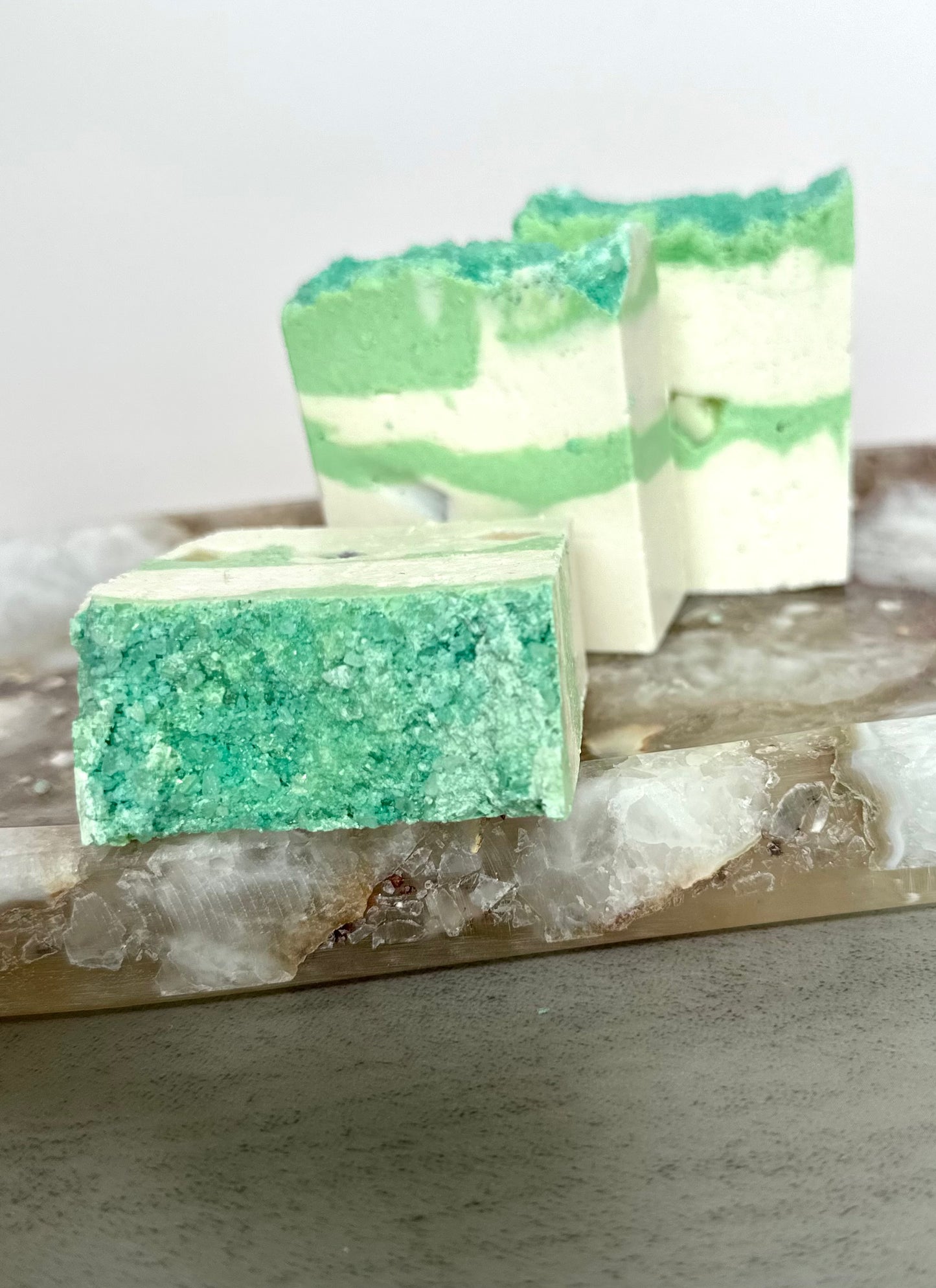 Mojito Scented Sea Salt Shower Bar with Coconut Oil and Shea Butter 3.6 OZ; Fresh Mint & Lime Unisex Energizing Body Soap for Your Skincare