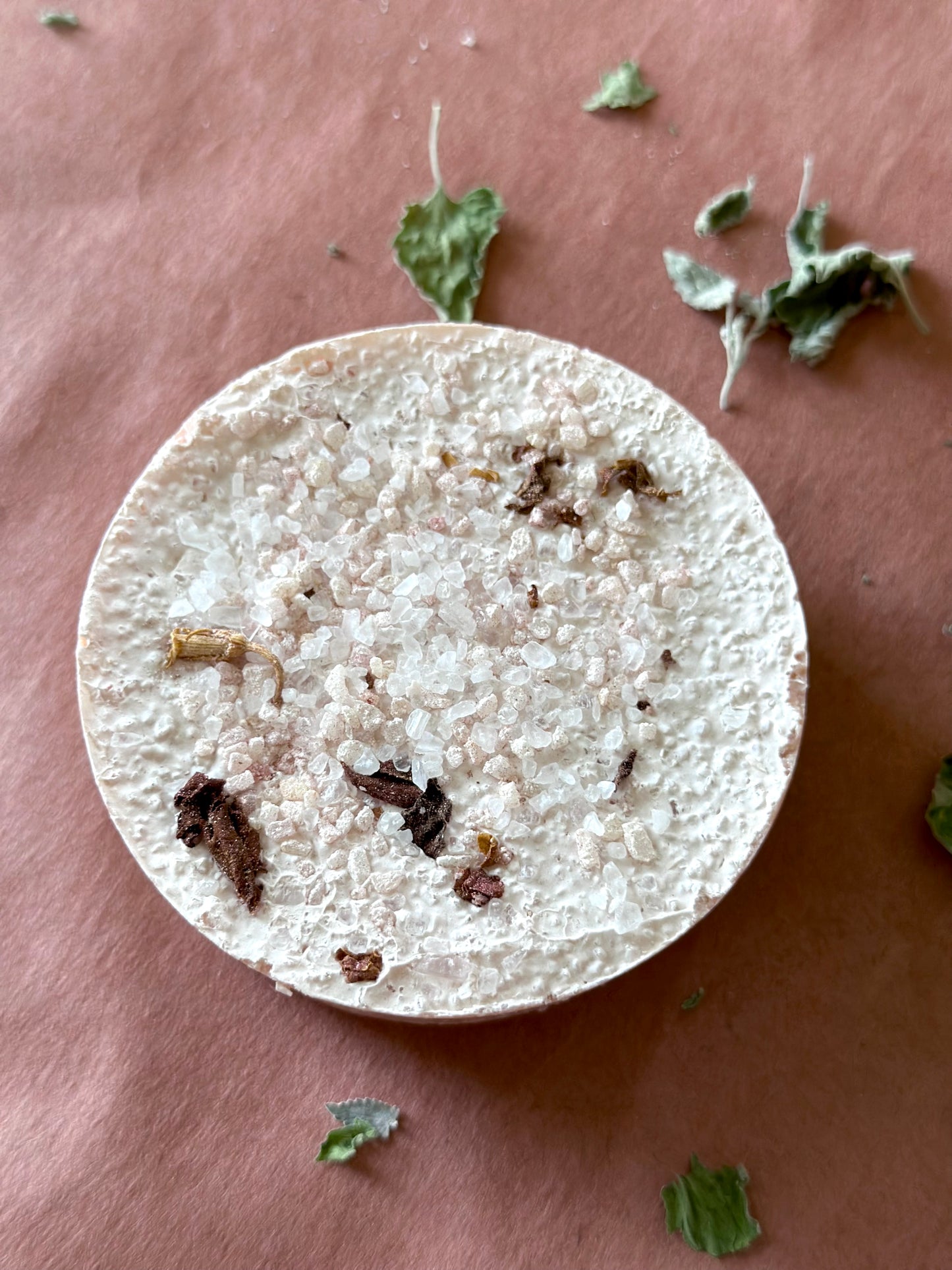 Geranium & Rosewood Mediterranean Sea Salt Soap Bar with French Pink Clay for Relaxing Shower Experience