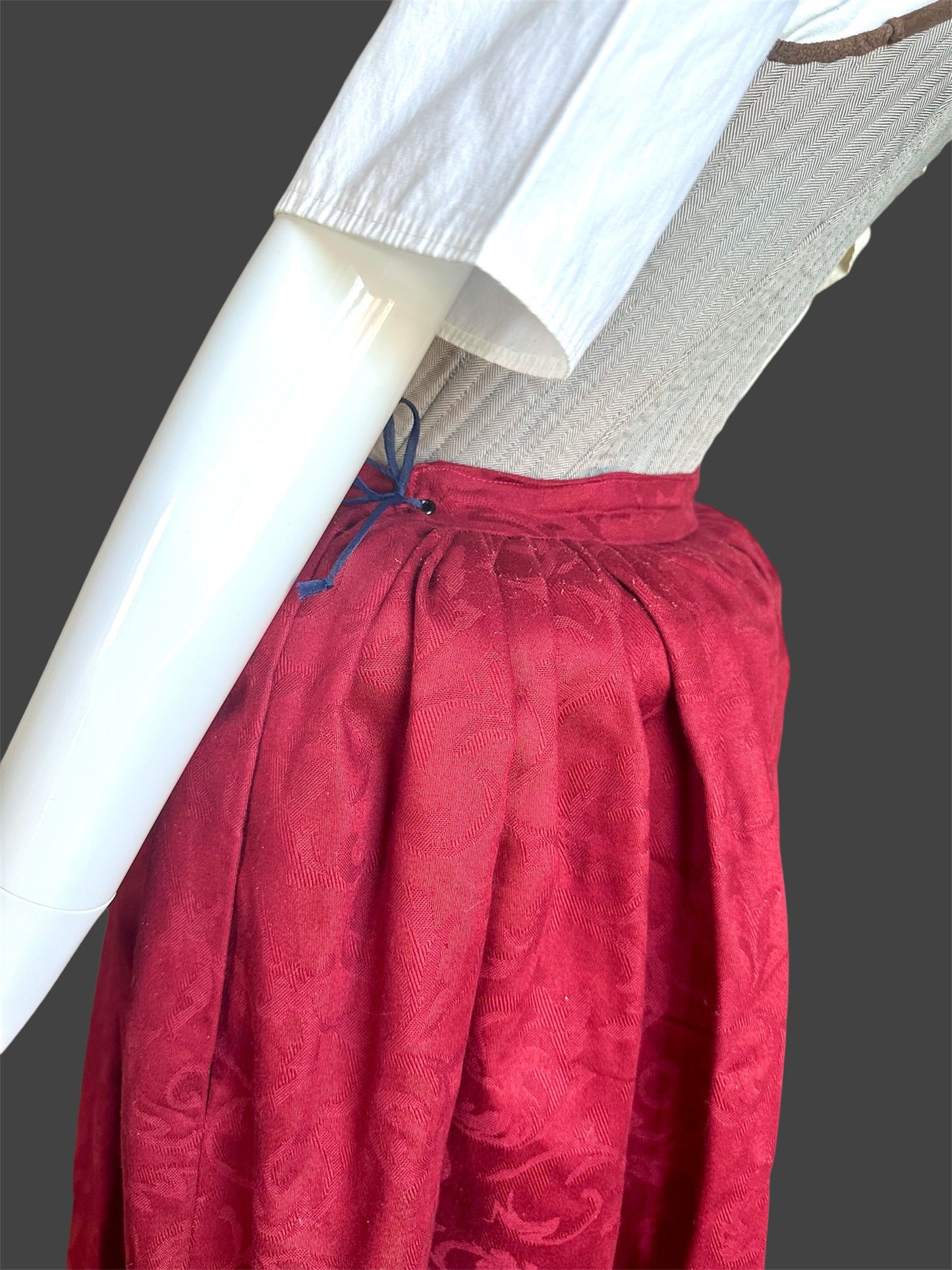 18th Century Bum Roll Padding under Gown, 16th and 17th Century Underpinnings for Womens Historical Clothing, Jacquard Brocade