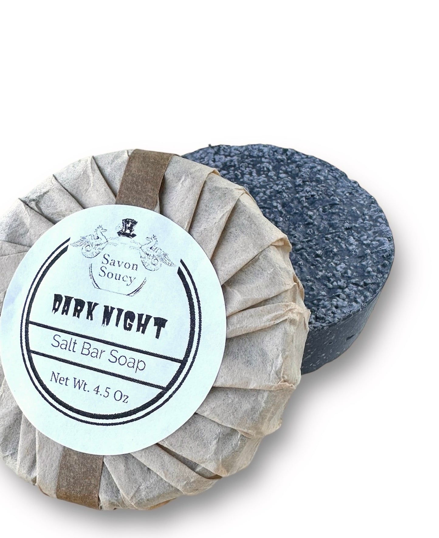 4.5 Oz Men’s Sea Salt Bar Soap with Activated Charcoal, Woodsy Smoky Aroma of Neroli, Cedarwood and Amber