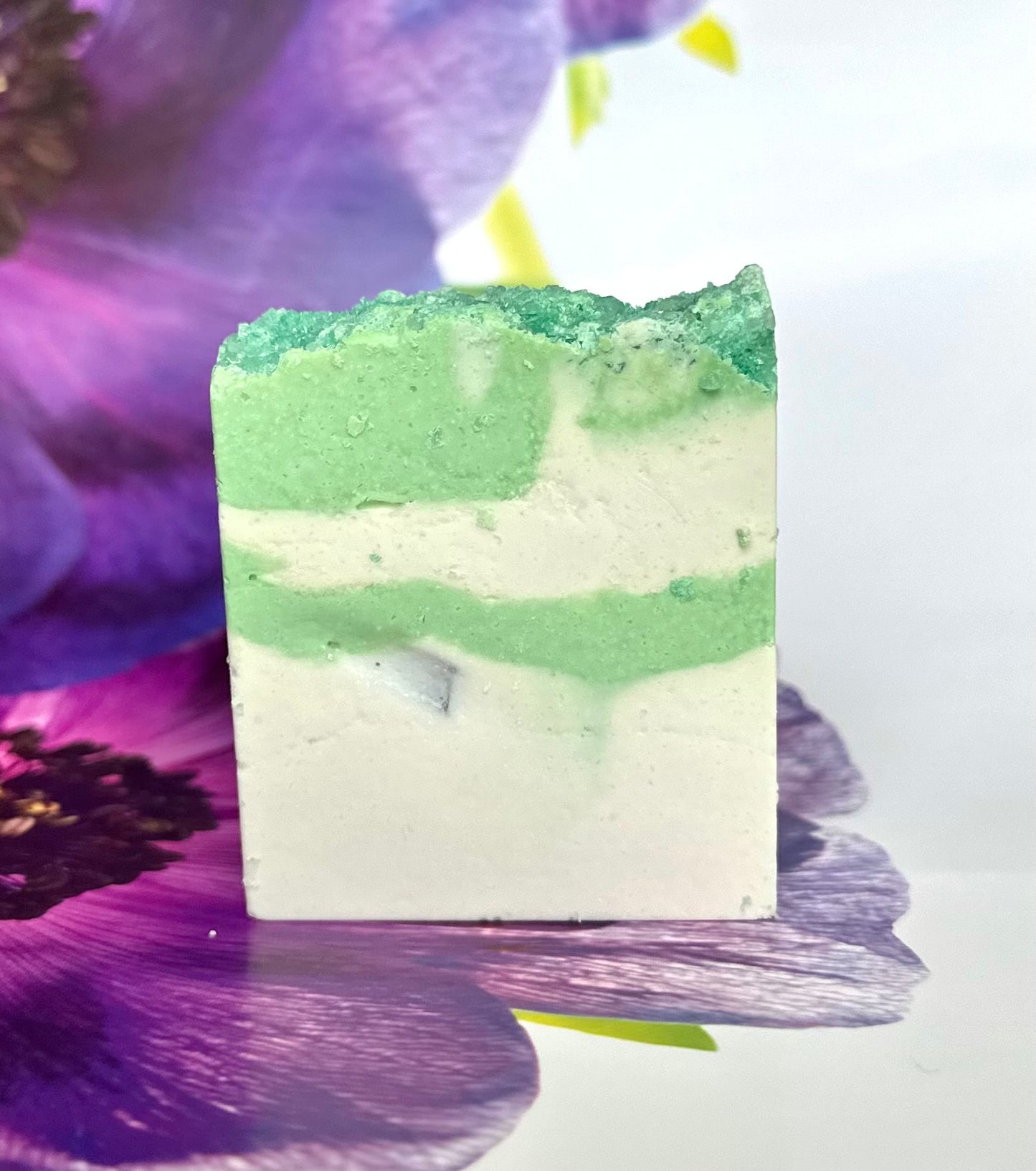 Mojito Scented Sea Salt Shower Bar with Coconut Oil and Shea Butter 3.6 OZ; Fresh Mint & Lime Unisex Energizing Body Soap for Your Skincare