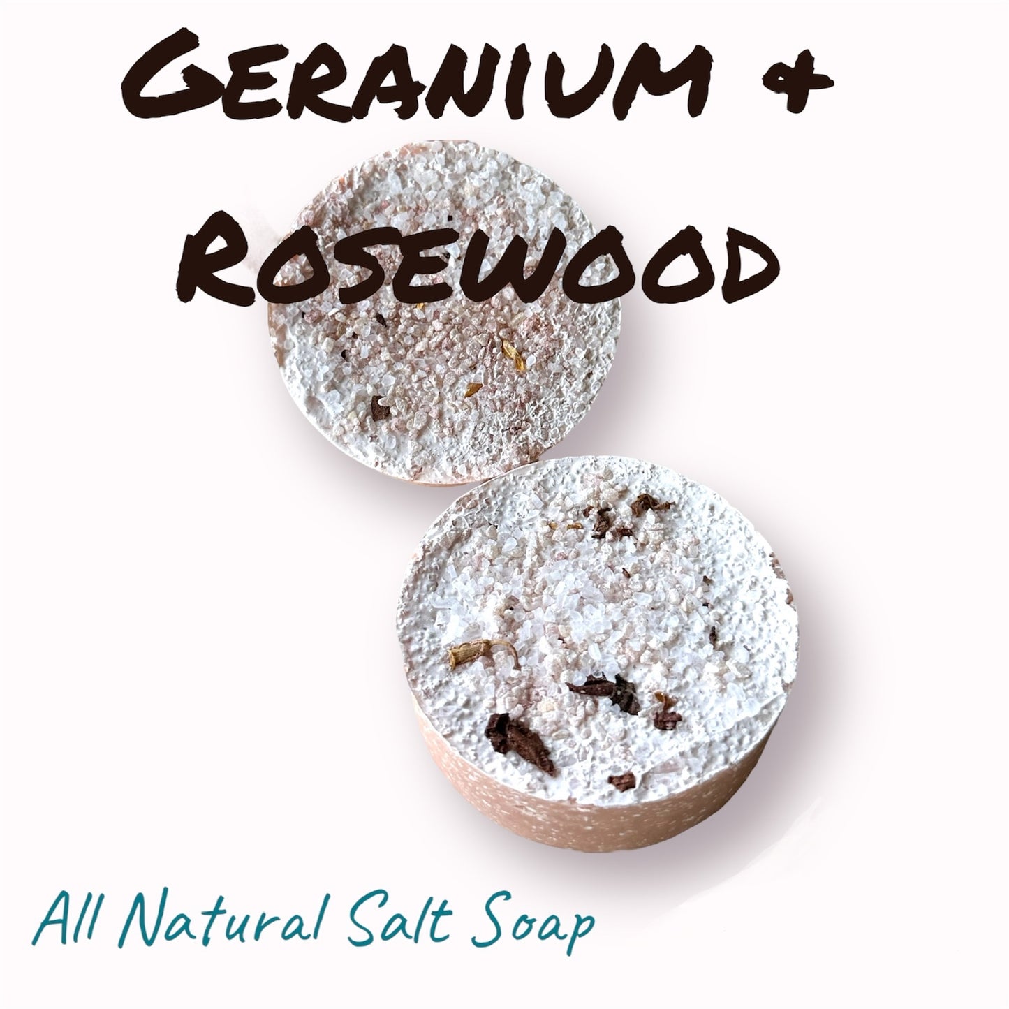 Geranium & Rosewood Mediterranean Sea Salt Soap Bar with French Pink Clay for Relaxing Shower Experience