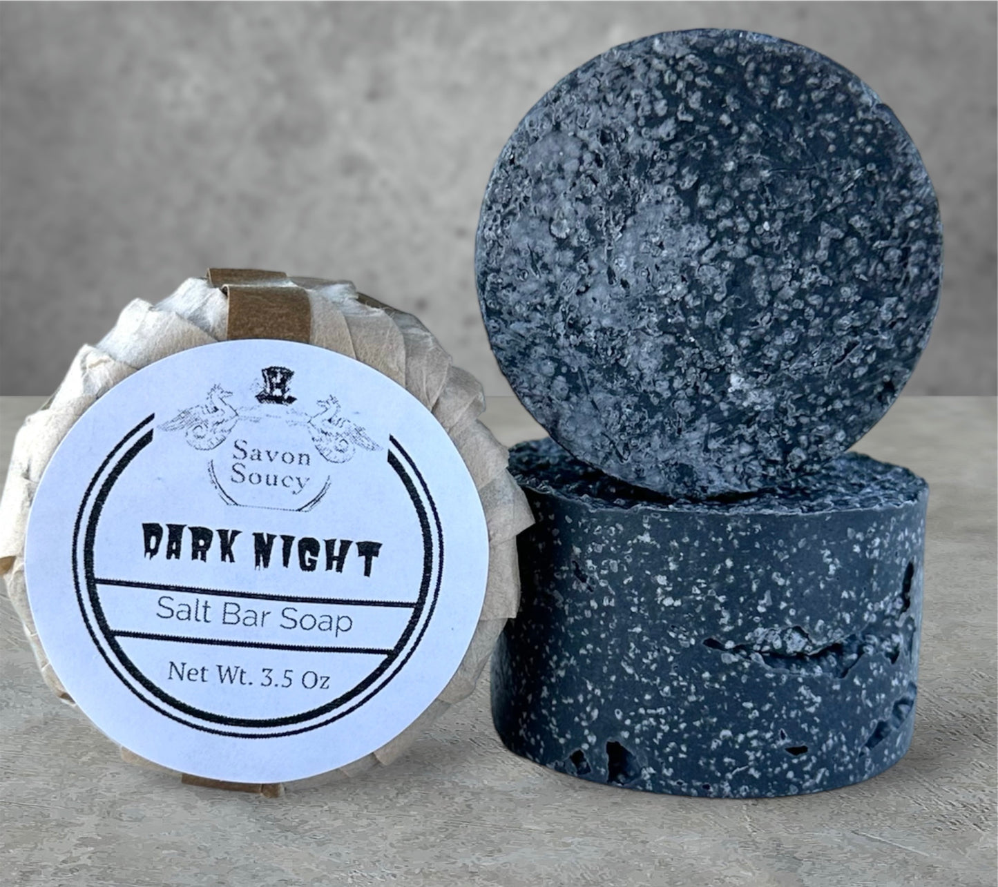 3.5 Oz Men’s Sea Salt Bar Soap with Activated Charcoal, Woodsy Smoky Aroma of Neroli, Cedarwood and Amber