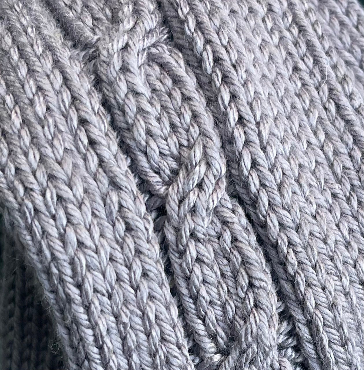 Kids Hand Knit Cable Arm Warmers in Koala Gray