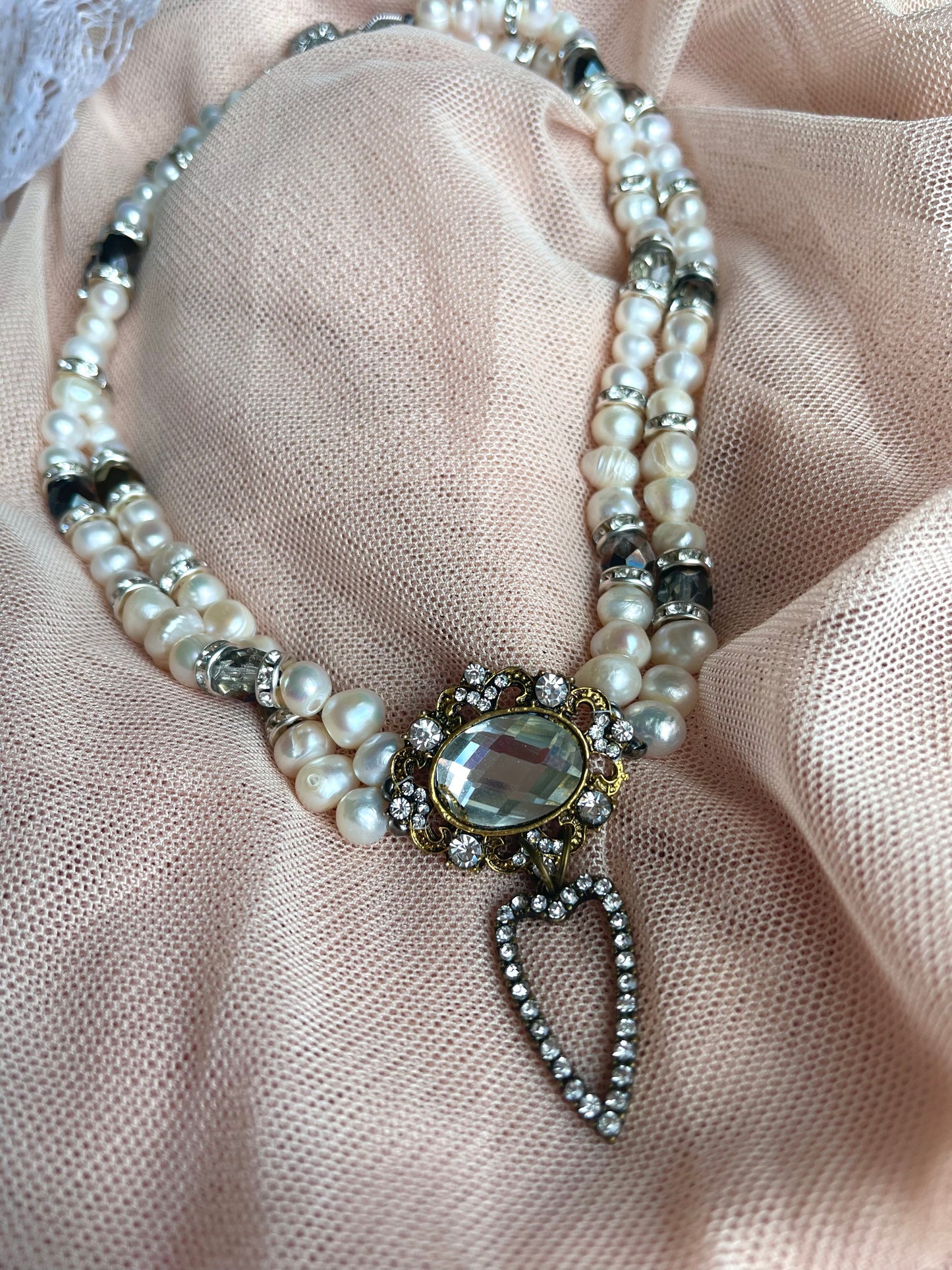 Rococo Boudoir White Freshwater Pearl Necklace